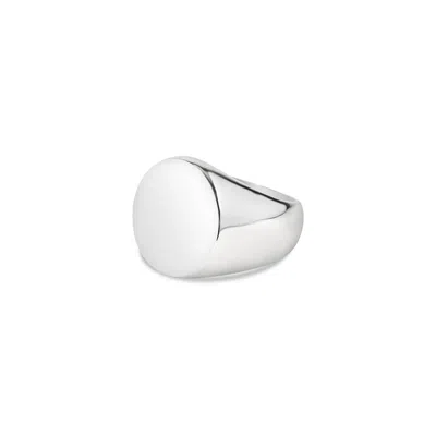 Loupn Men's Mirror Signet Ring - Sterling Silver - Polished