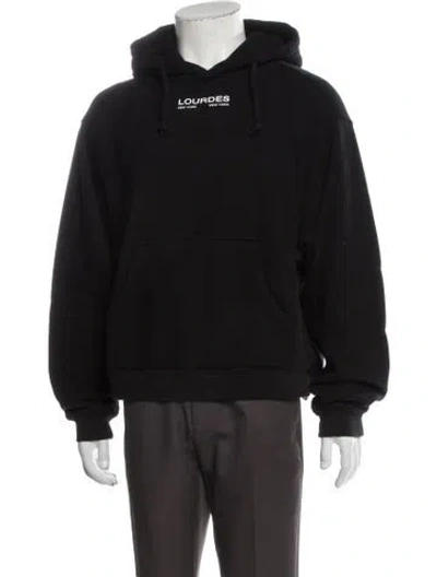 Pre-owned Lourdes Graphic Print Crew Neck Hoodie W/ Tags In Black
