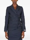 Lourdes Pinstriped Double-breasted Blazer In Blue