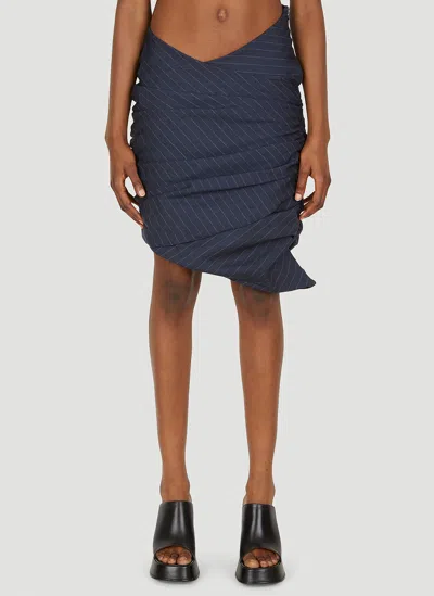 LOURDES RUCHED PINSTRIPE SKIRT