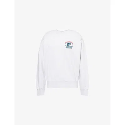 Louvois Biarritz Mens Fisherman Crewneck Cotton-jersey Sweatshirt Melange Cotton