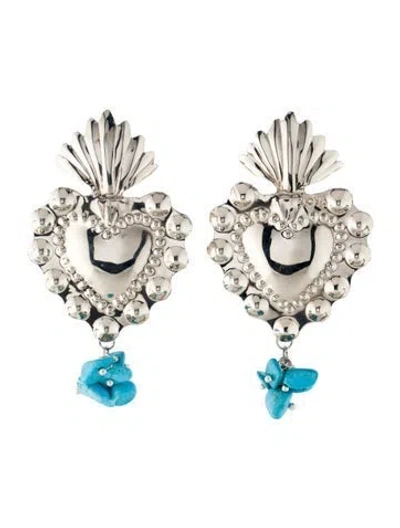 Pre-owned Lova By Vl Lova Mini Hearts Drop Earrings In Multi