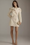 Lovaan Evelyn Tailored Linen Blend Mini Dress In Beige