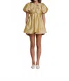 Lovaan Iris Mini Dress In Golden Yellow In Gold
