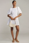 Lovaan Liberty Linen Mini Dress In White