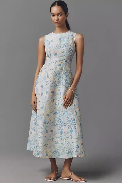 Lovaan Pollyanna Linen & Silk Blend Sleeveless Midi Dress