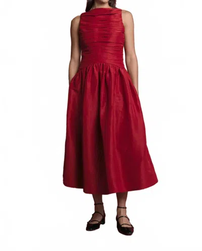 Lovaan Val Party Dress In Ruby In Burgundy