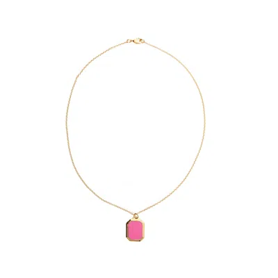 Lovard Women's Enamel Pendant Necklace -gold! - Pink