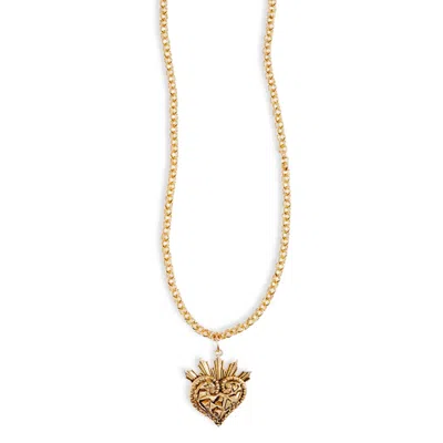 Lovard Women's Gold Broken Heart Necklace