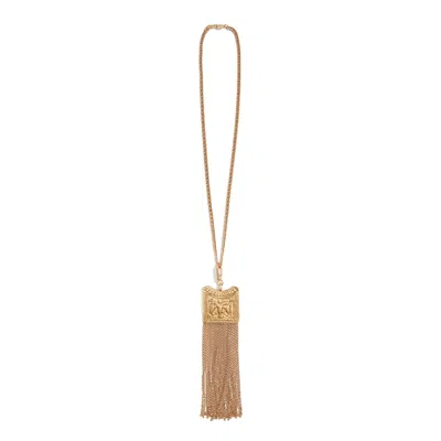 Lovard Women's Gold Double Eagle Tassel Necklace