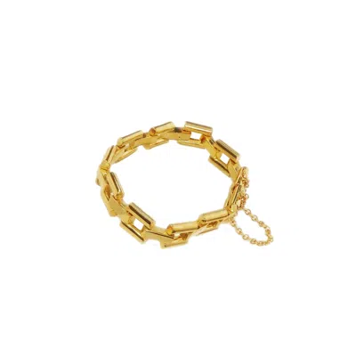 Lovard Women's Gold Flat Bamboo Bracelet