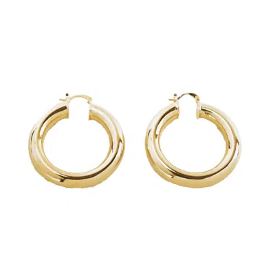 Lovard Women's Gold Large Hollow Hoops