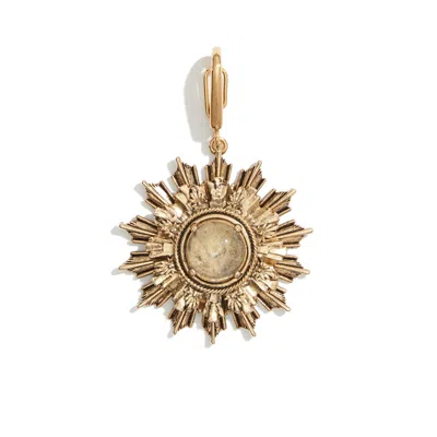 Lovard Women's Gold Medallion Stone Charm