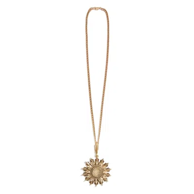Lovard Women's Gold Medallion Stone Necklace