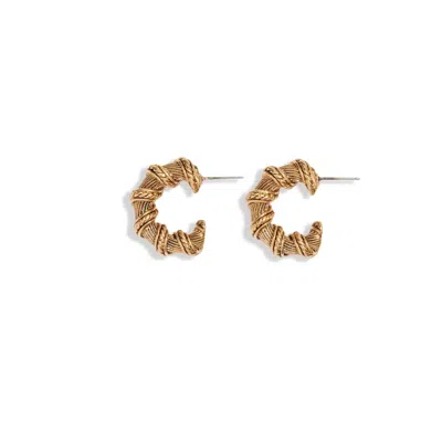 Lovard Women's Gold Twisted Hoops