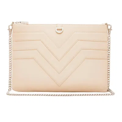 Lovard Women's Neutrals Nude Leather Chevron In White