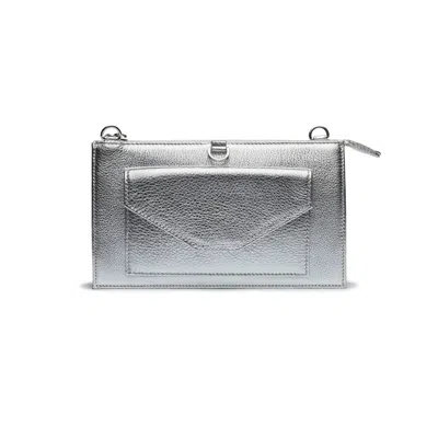 Lovard Women's Silver Leather Purse Wallet In Gray