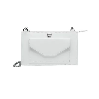 Lovard Women's White Leather Purse Wallet With Silver Hardware