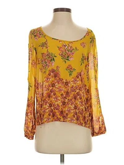 Pre-owned Love 21 3/4 Sleeve Blouse In Yellow