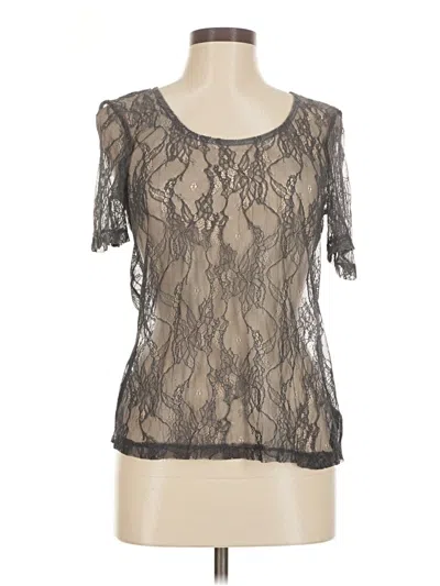 Pre-owned Love 21 Short Sleeve Top Gray Scoop Neck Tops