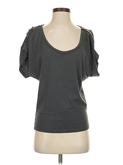 Pre-owned Love 21 Short Sleeve Top Gray Sweetheart Neckline Tops