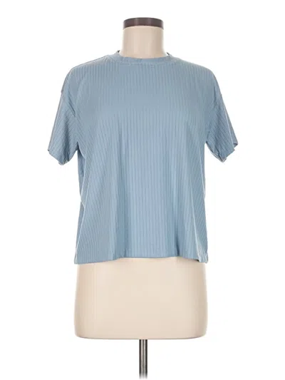 Pre-owned Love Ady Short Sleeve Top Blue Mock Neckline Tops