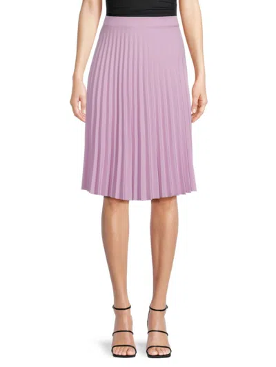 Love Ady Women's Accordion Pleated Knee Length Skirt In Wisteria