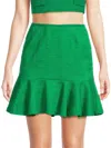 Love Ady Women's Flounce Mini Skirt In Ever Green