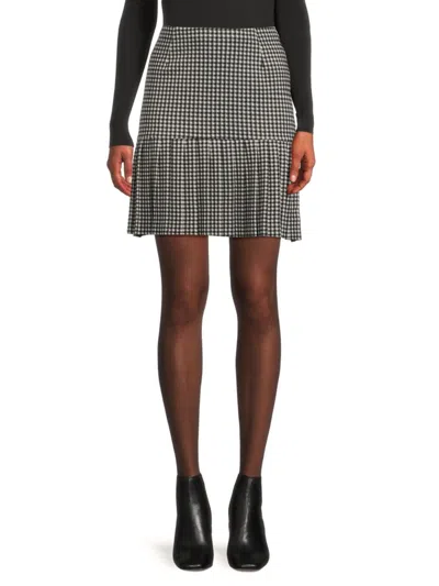 Love Ady Women's Plaid Pleated Mini Skirt In Gray