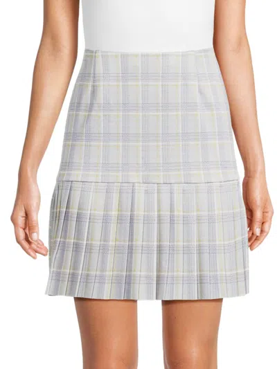 Love Ady Women's Plaid Pleated Mini Skirt In Lilac Multicolor