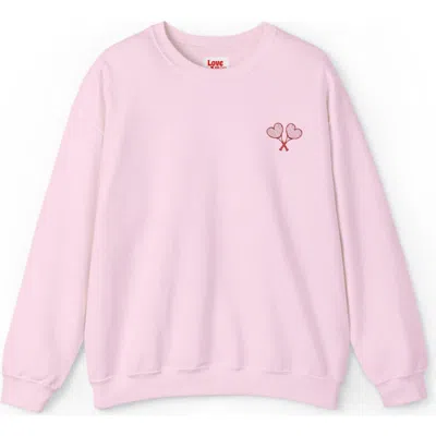 Love All Tennis Adult Embroidered Crewneck Sweater In Pink