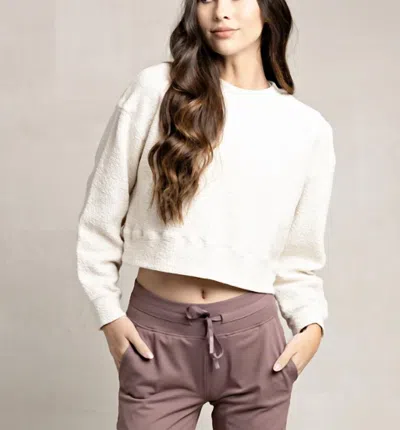 Love All Tennis Co. Crop Crew Top In Cream