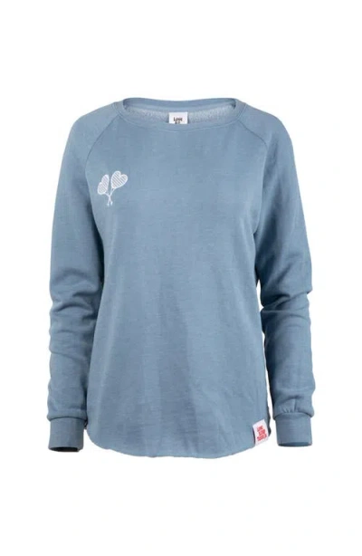 Love All Tennis Courtney Lightweight Wash Sweatshirt In Blue
