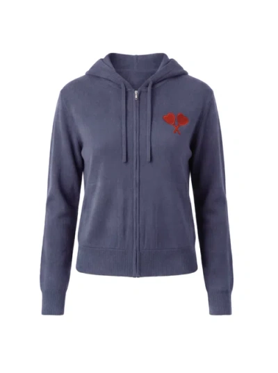 Love All Tennis Courtside Cashmere Sweater In Blue