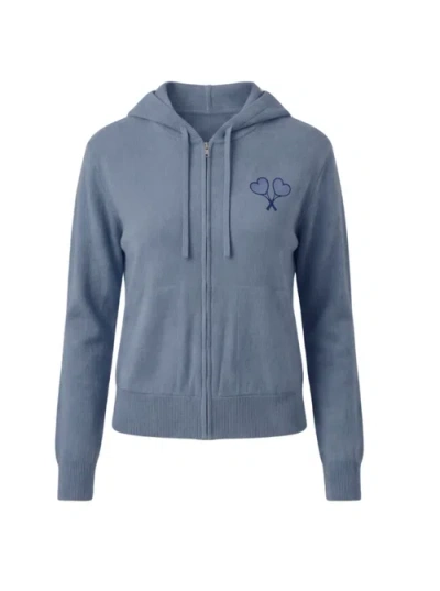 Love All Tennis Courtside Cashmere Sweater In Blue
