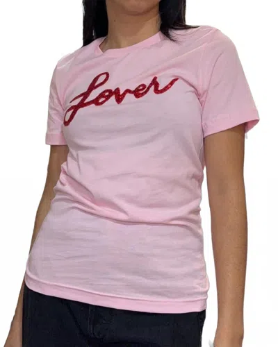 Love & Bambii Sequin Lover Tee In Pink