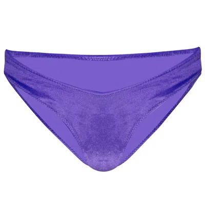 Love & Bikinis Amy Velvet Bikini Bottom Purple In Blue