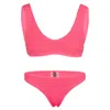 Love & Bikinis Barcelona Classic Bikini Top &amp; Full Bottom Calypso Coral In Red