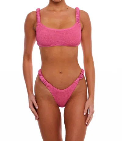 Love & Bikinis Hong Kong Scrunch Bikini In Pink Punch