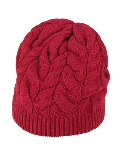 Love & Cashmere Woman Hat Red Size Onesize Merino Wool, Viscose, Cashmere, Microfiber