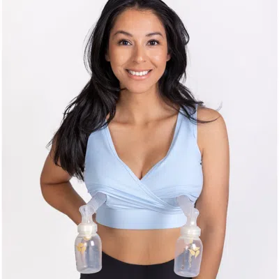 Love And Fit Everyday Luxe 3.0 Nursing & Hands-free Pumping Bra In Blue