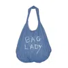 Love And Nostalgia Blue Bag Lady Denim Bag In Blue