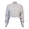 Love And Nostalgia Grey Linsey Cropped Fleece Jacket Musk In Grey