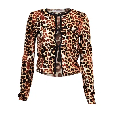 Love And Nostalgia Women's Anna Nicole Leopard Cardi In Black/white