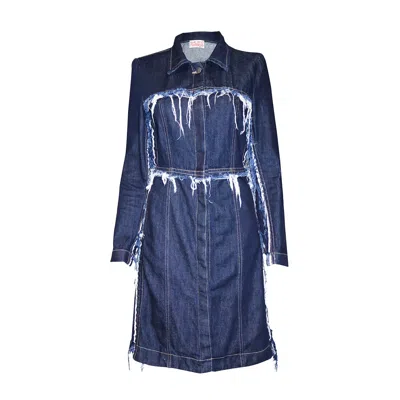Love And Nostalgia Women's Blue Devon Denim Coat Dress Dark Horse
