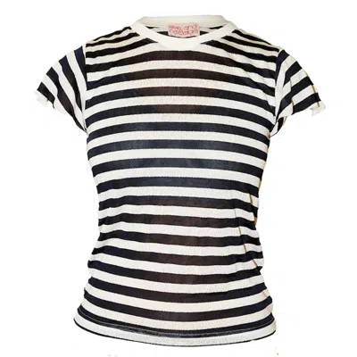 Love And Nostalgia Women's Blue Johnny Navy Stripe Top
