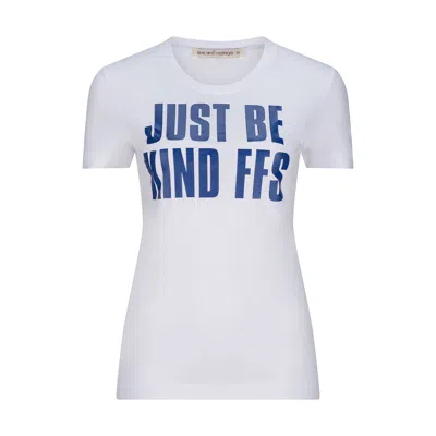 Love And Nostalgia Women's Blue / White Margot Tee - Just Be Kind