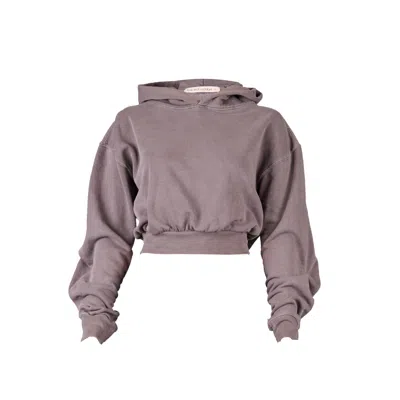 Love And Nostalgia Women's Brown Carly Crop Hoodie