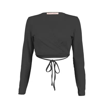 Love And Nostalgia Women's Cross Your Heart Wrap Top - Black