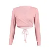 Love And Nostalgia Women's Cross Your Heart Wrap Top - Blush Pink In Pink